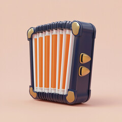 3D Accordion Icon: Musical Instrument and Folk Music Illustration Logo