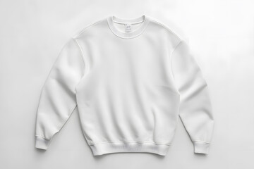 Wall Mural - Mockup of white sweatshirt, blank pullover with a long sleeve, isolated on white background	