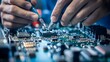 © AgungRikhi - Close-up of Hands Assembling a Circuit Board