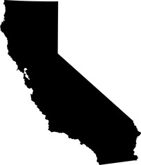 Wall Mural - State of California Silhouette Outline Graphic Design with Transparent Background	