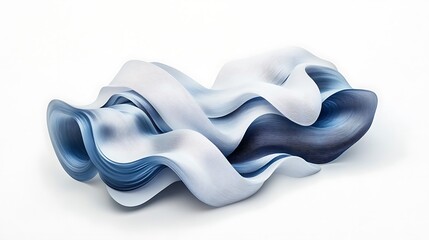 Wall Mural - abstract isometric sankey diagram with flowing ribbons in blue and gray tones | minimalistic 3d visu