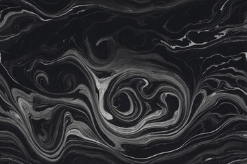 Poster - Abstract swirling black and white pattern