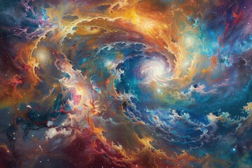 Wall Mural - A Whirlwind of Cosmic Clouds and Stars