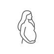 © Fourdoty - Pregnancy icon. Simple outline style. Pregnant woman, maternal, lady, fertility, mom, baby, mother, gynecology, health concept. Thin line symbol. Vector illustration isolated. Editable stroke.
