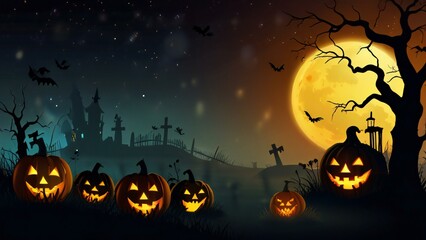 halloween background with pumpkin