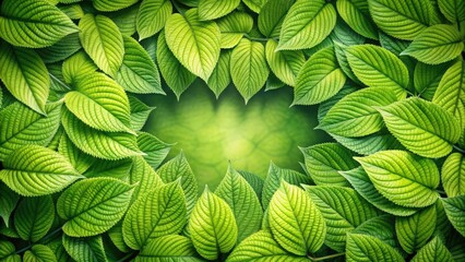 Aufkleber - Corners of vibrant green leaves in a garden, nature, plants, foliage, greenery, organic, lush, vibrant, growth, environment, botany