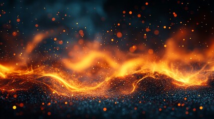 Wall Mural - abstract fire and sparkles