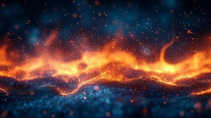 Wall Mural - abstract fire and sparkles background