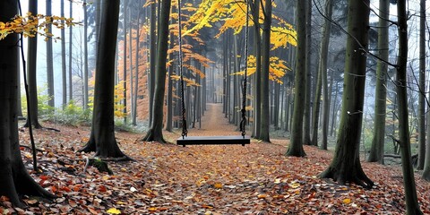 Canvas Print - bench in park