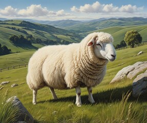 sheep on a meadow