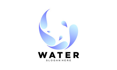 Wall Mural - Water illustration elegant logo vector