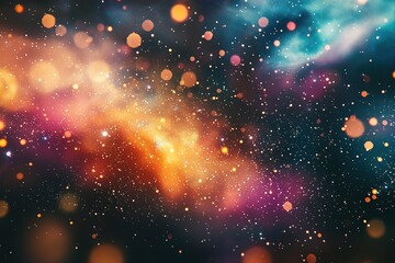 Wall Mural - Abstract space wallpaper.Nebula, colorful stars, galaxies in vast universe. Generative Ai