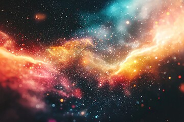 Wall Mural - Abstract space wallpaper.Nebula, colorful stars, galaxies in vast universe. Generative Ai