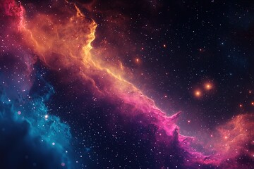 Wall Mural - Abstract space wallpaper.Nebula, colorful stars, galaxies in vast universe. Generative Ai