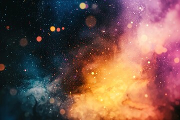 Wall Mural - Abstract space wallpaper.Nebula, colorful stars, galaxies in vast universe. Generative Ai