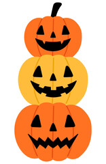 stack of orange and yellow pumpkin halloween illustrations 