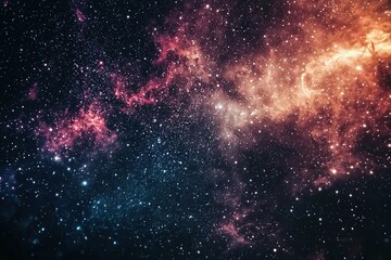 Wall Mural - Abstract space wallpaper.Nebula, colorful stars, galaxies in vast universe. Generative Ai