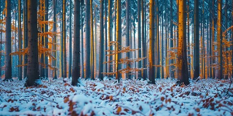 Wall Mural - christmas tree with snow