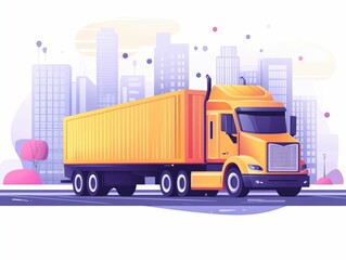 Poster - of modern freight logistics and global freight booking platforms using a flat design style  The image showcases various aspects of freight transportation and supply chain management in a simple clean