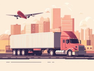 Poster - Freight Logistics Global Freight Booking Platforms Streamlined Flat Design for Transportation and Supply Chain Management