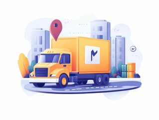 Poster - Freight Logistics Global Booking Platform Flat Design Efficient Supply Chain Management Solution for Streamlined Transportation and Delivery Services
