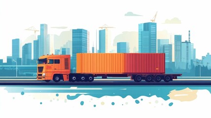 Poster - Comprehensive of Global Logistics and Freight Capacity Planning on a Flat Design  Showcasing the efficient transportation distribution and supply chain management across a global network