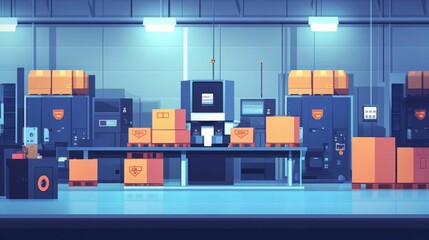 Fototapete - Automated Shipping Solutions for Streamlined Warehouse Technology Driving Logistics Efficiency and Productivity