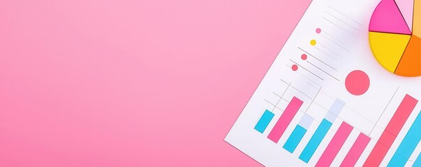 Financial analysis with secure database, visualization tools, flat design illustration