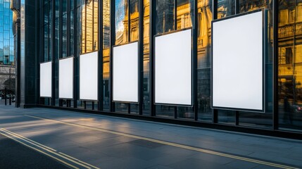 Poster - Building facade with blank billboards.