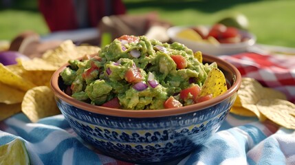 Wall Mural - Delicious Guacamole with Chips