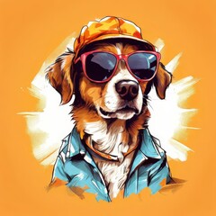 the AI Image Generator, Cute dog summer