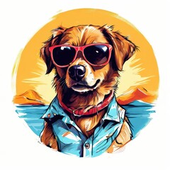 the AI Image Generator, Cute dog summer