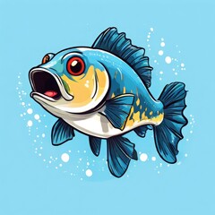 the AI Image Generator, cartoon fish underwater in the ocean sea, cute