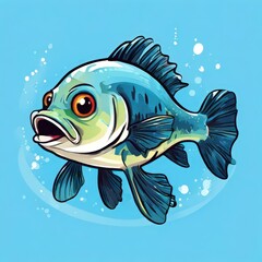 the AI Image Generator, cartoon fish underwater in the ocean sea, cute