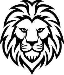 Black lion head vector