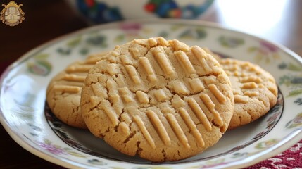 Wall Mural - Peanut Butter Cookies on a Plate