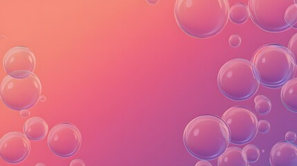 Poster - Abstract background with translucent bubbles on a pink gradient.
