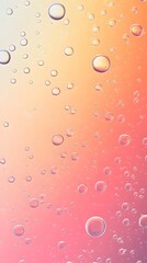 Poster - A close-up of water droplets on a pink and yellow gradient background.