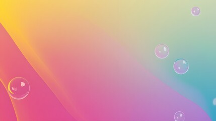 Canvas Print - A colorful gradient background with bubbles floating in the air.