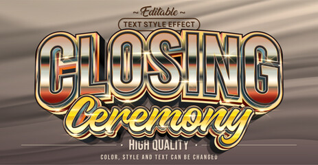 Poster - Editable text style effect - Closing Ceremony text style theme.