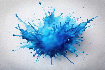 Blue colorful watercolor splash on paper background Medium Shot, creativity, texture, unique, decoration, design, artistic, artistic, abstract,watercolor, brushstroke, modern, creativity