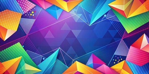 Fototapete - Abstract background with colorful geometric shapes and lines, abstract, background,colorful, geometric, shapes, lines
