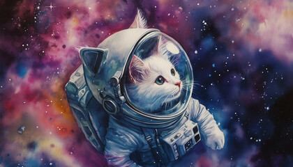 art of a cat in space