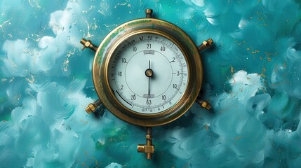Poster - detailed illustration of a barometer, demonstrating how it measures atmospheric pressure changes.