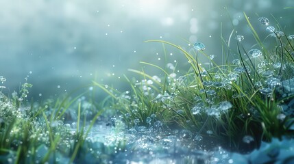 Poster - detailed illustration of a dew point, explaining how temperature and humidity interact to create dew