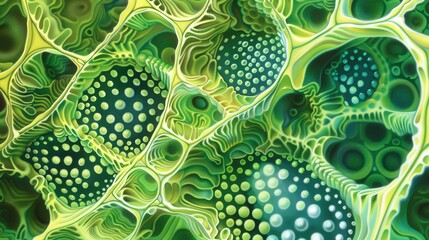 Poster - detailed illustration of a plant's vascular cambium, the tissue responsible for secondary growth and