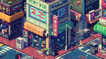 Aufkleber - Dive into the nostalgic charm of retro pixel art, with vibrant colors and blocky shapes