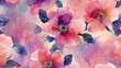 © AbstractAI - Romantic watercolor flower fabric print design