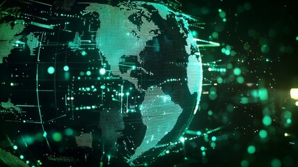 Poster - Global Network Digital Earth Data Visualization Technology Concept
