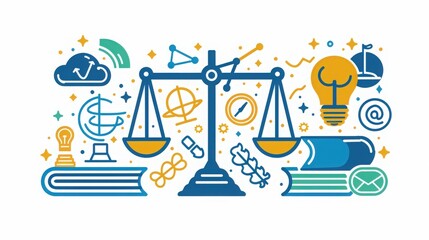 Poster - Enhance business ethics training with compliance icons, illustrating integrity, transparency,